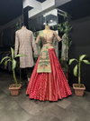 AJD 7888 Designer Wedding Wear Couple Lehenga With Kurta Catalog